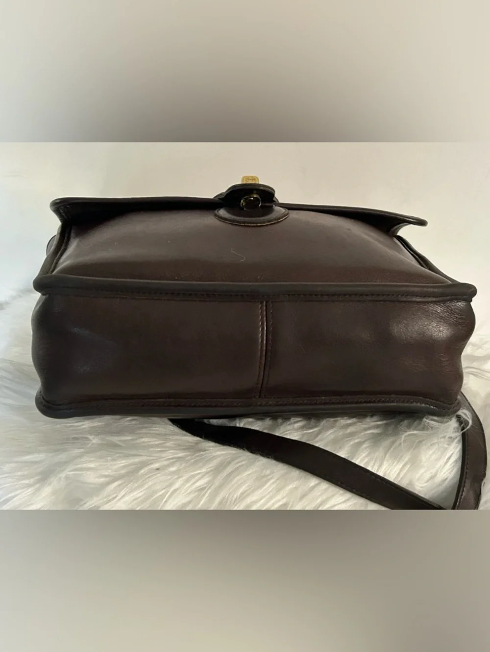 Vintage Coach NYC Station Bag Brown Glove Leather Crossbody Top Handle Rare USA - Picture 13 of 14